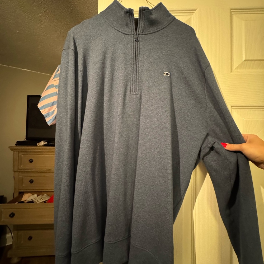 Vineyard Vines Blue Zip Up Sweater Classic Design